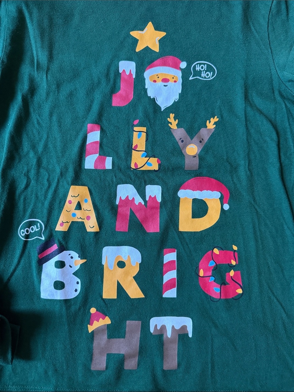 H&M Kids Long-Sleeve Christmas Graphic Tee, Size 8-10